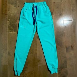 Figs High Waisted Zamora Jogger Scrub Pants Surgical Green XXS
